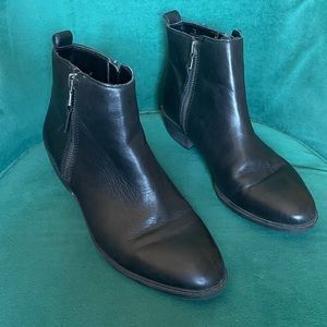 Ralph Lauren Black Leather Ankle Bootie